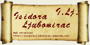 Isidora Ljubomirac vizit kartica
